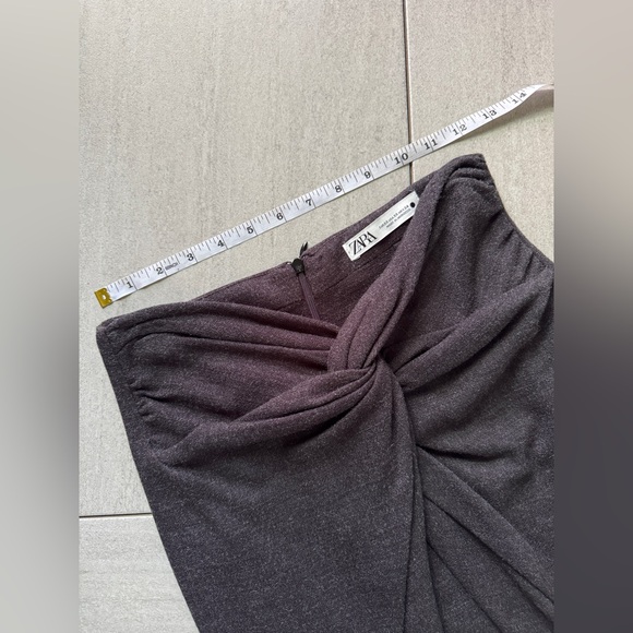Zara Charcoal Gray Knot Detailed Skirt - Picture 7 of 8